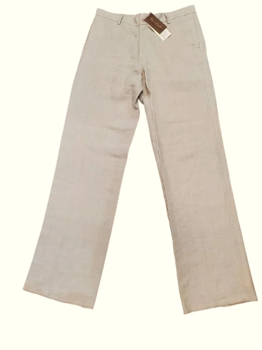 ISLAND IMPORTER Men's 100% Linen Amalfi Pant Italian-Style in Natural SZ 34